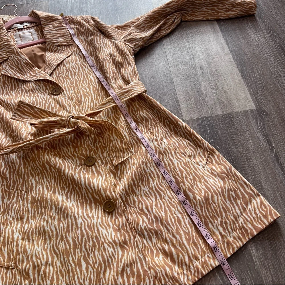 Liz Claiborne zebra tiger‎ printed trench coat NEW - Picture 3 of 6
